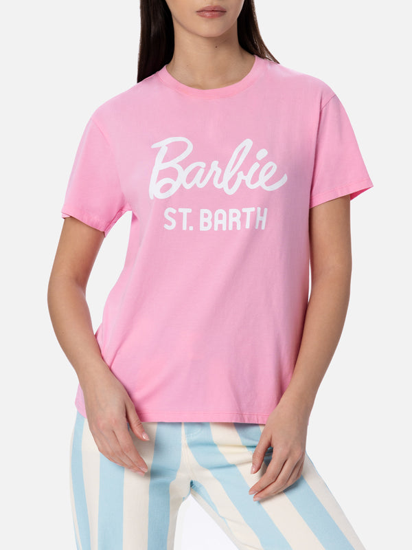 T-shirt girocollo in jersey di cotone da donna Emilie con stampa Barbie St. Barth | BARBIE SPECIAL EDITION