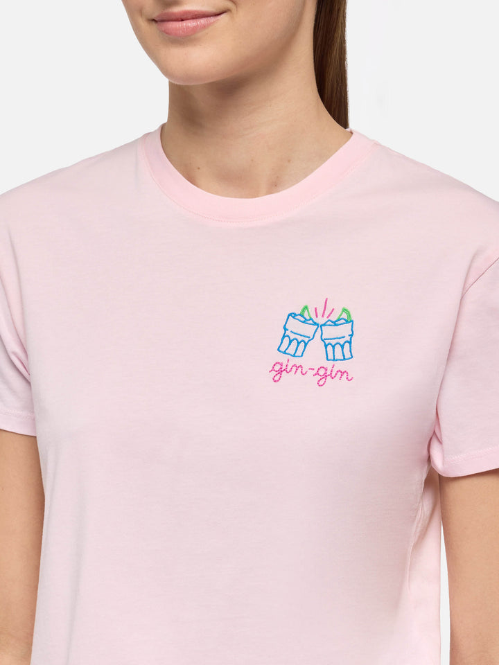 T-shirt Emilie in cotone con ricamo Gin Gin | INSULTI LUMINOSI SPECIAL EDITION