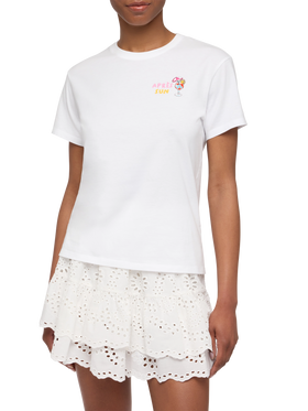 Emilie-Baumwoll-T-Shirt mit Après Sun-Stickerei