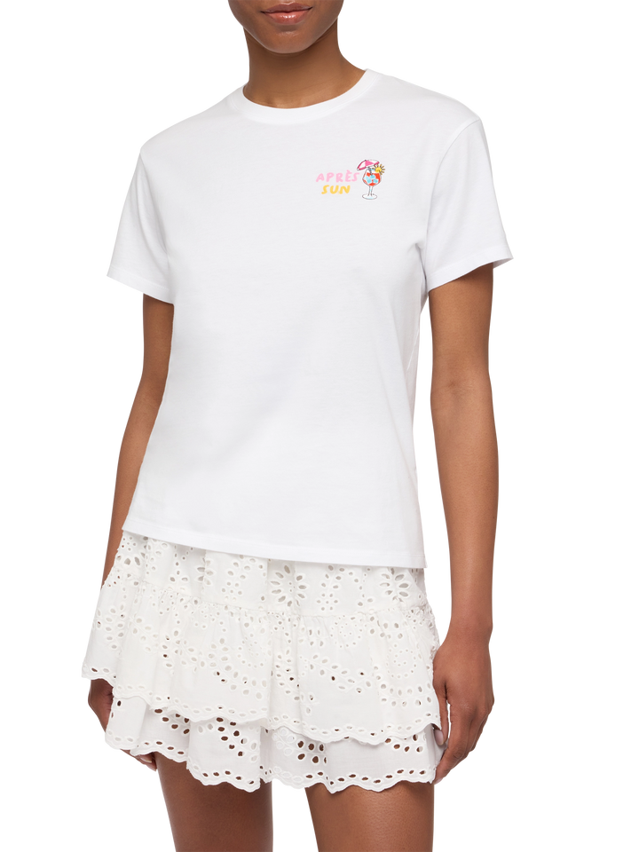Emilie-Baumwoll-T-Shirt mit Après Sun-Stickerei