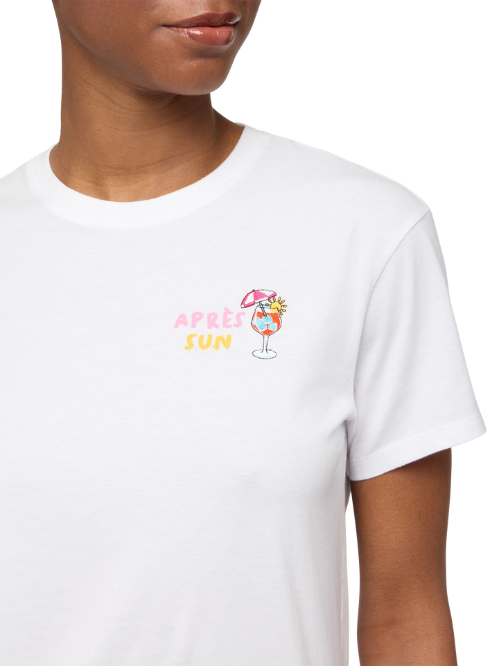 Emilie-Baumwoll-T-Shirt mit Après Sun-Stickerei