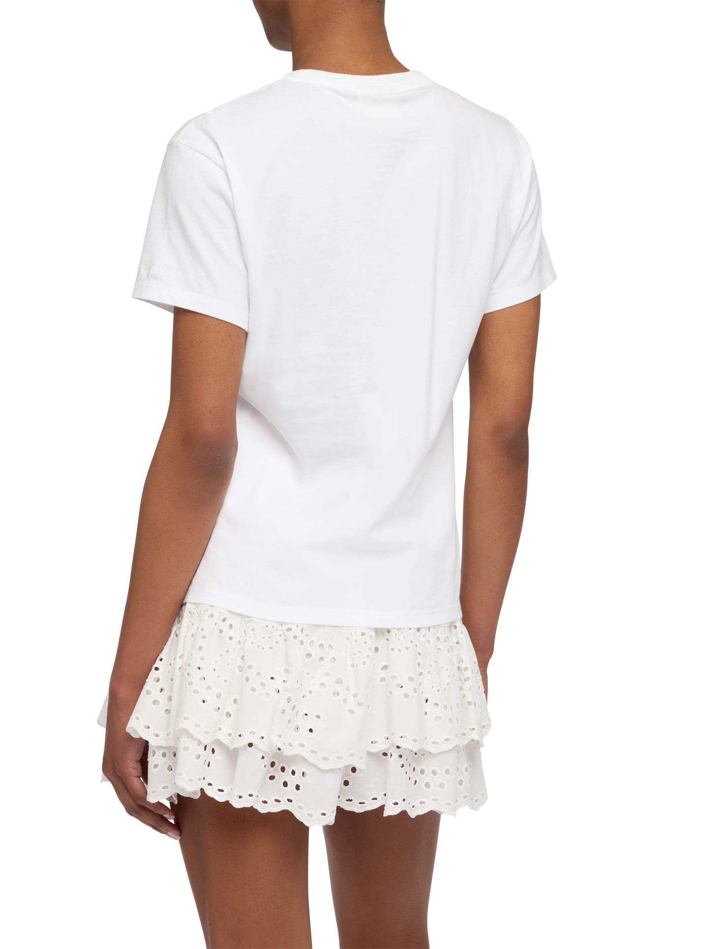 Emilie-Baumwoll-T-Shirt mit Après Sun-Stickerei