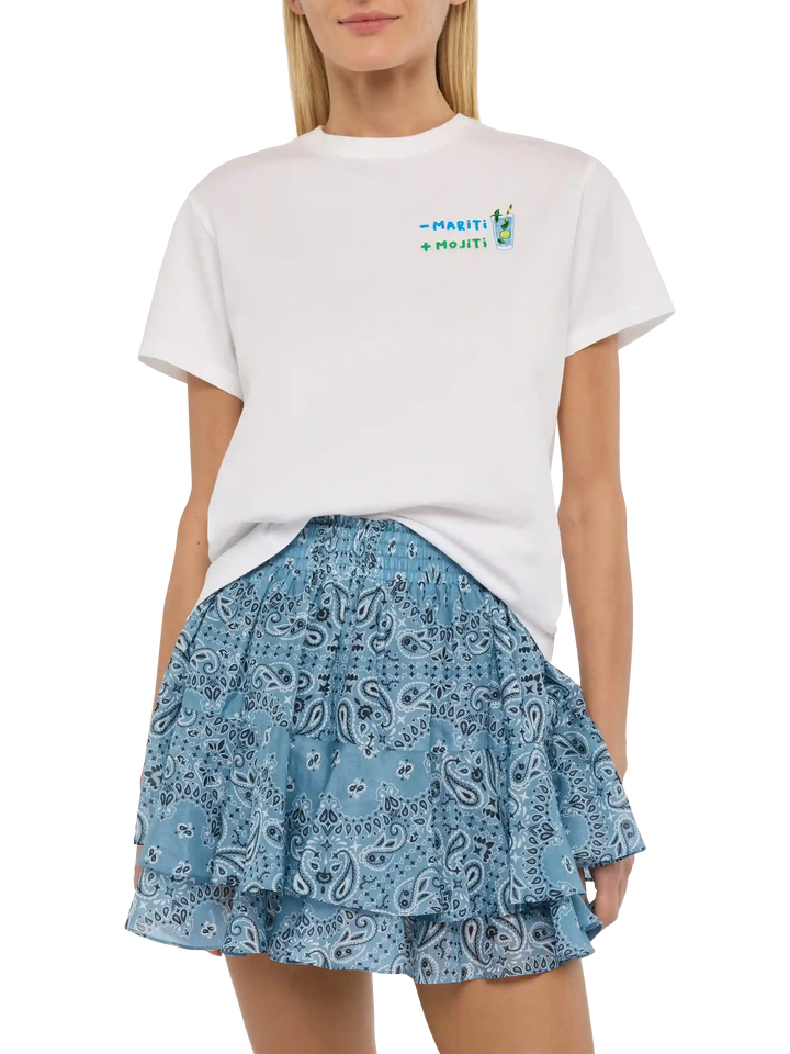 Emilie cotton t-shirt with - mariti + mojiti embroidery