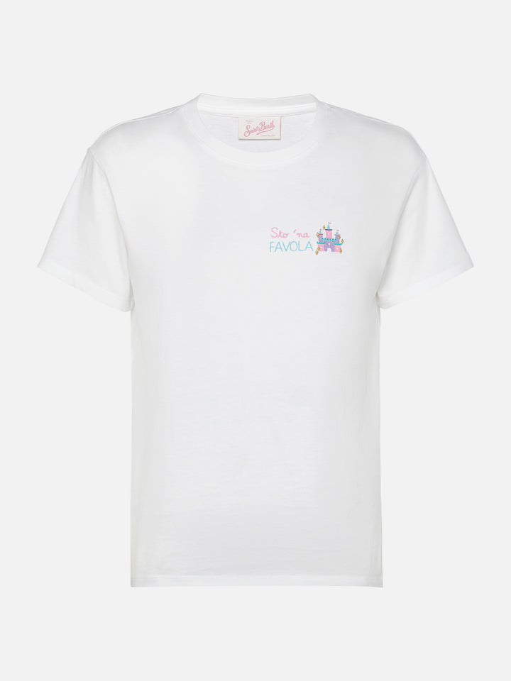 Emilie t-shirt in cotone con ricamo Sto 'na favola