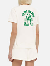 Emilie cotton t-shirt with Saint Barth tennis crew print