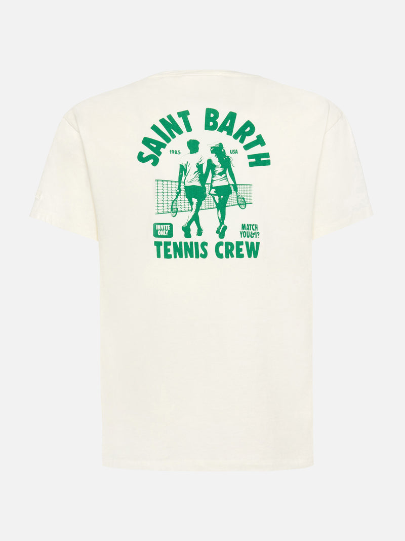 Emilie t-shirt in cotone con stampa Saint Barth tennis crew