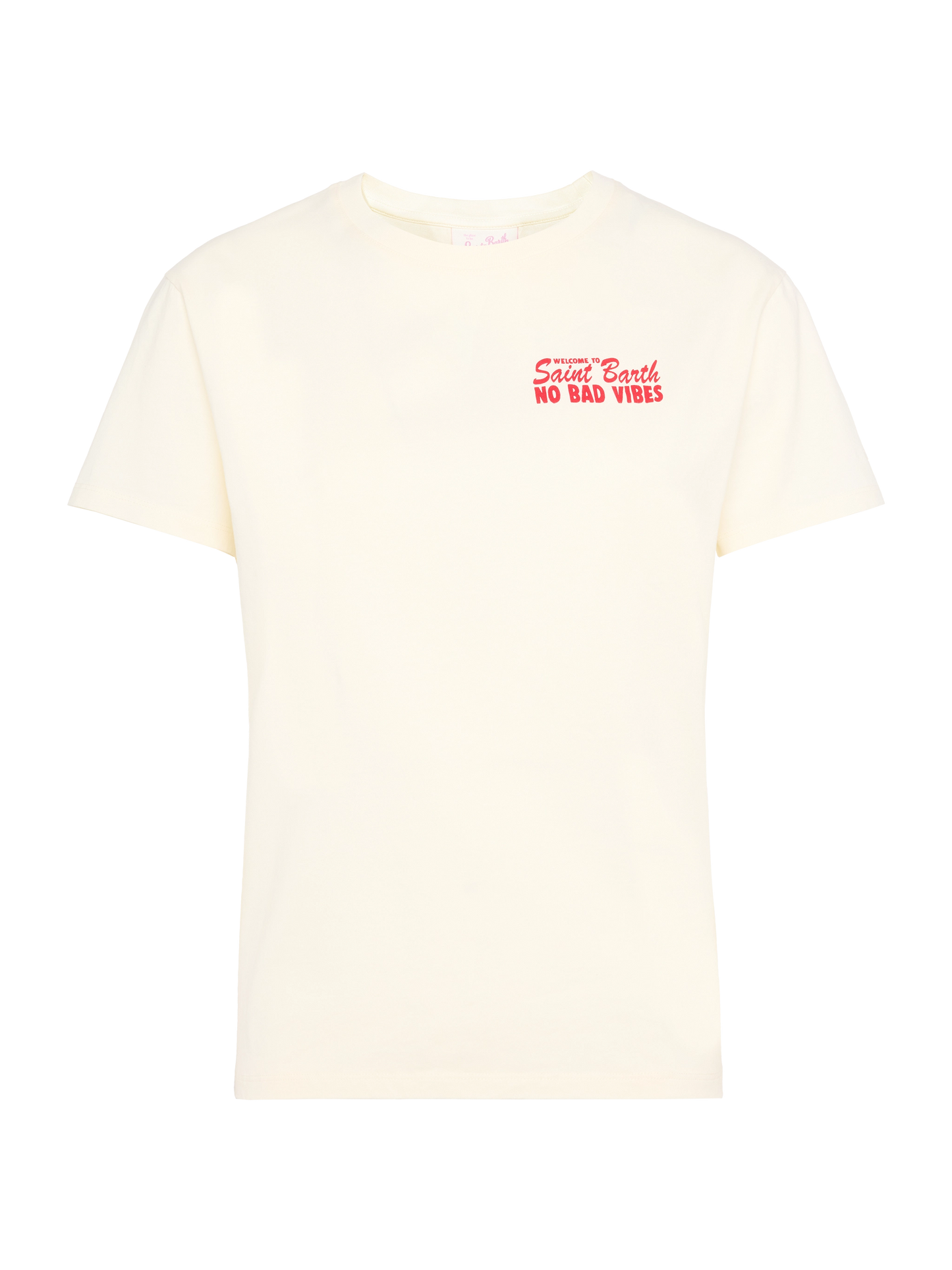 Emilie cotton t-shirt with No Bad Vibes print