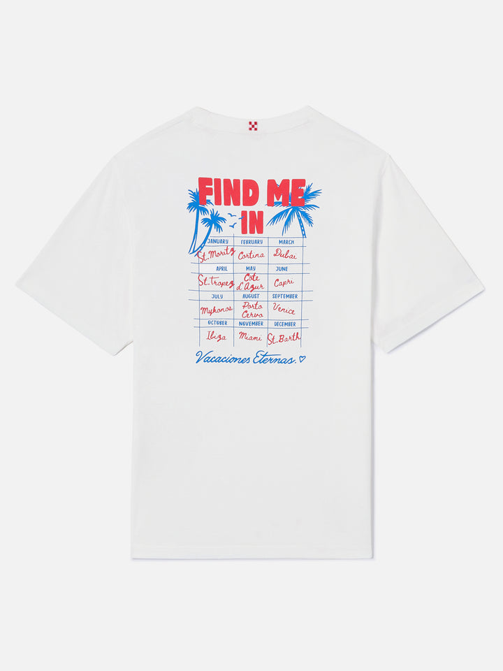 Camiseta Emilie blanca con estampado Find Me in Vacation 