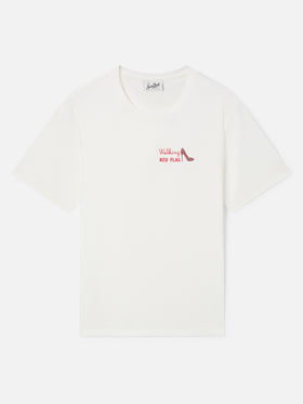Off white Emilie t-shirt with Walking Red Flag embroidery