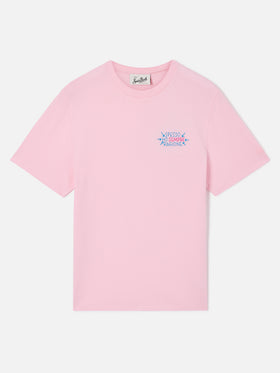 Emilie T-Shirt in Rosa mit „Spesso ho sempre ragione“-Stickerei 
