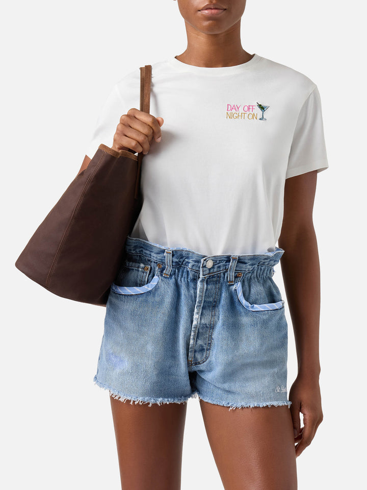 T-shirt off white Emilie con ricamo Day Night