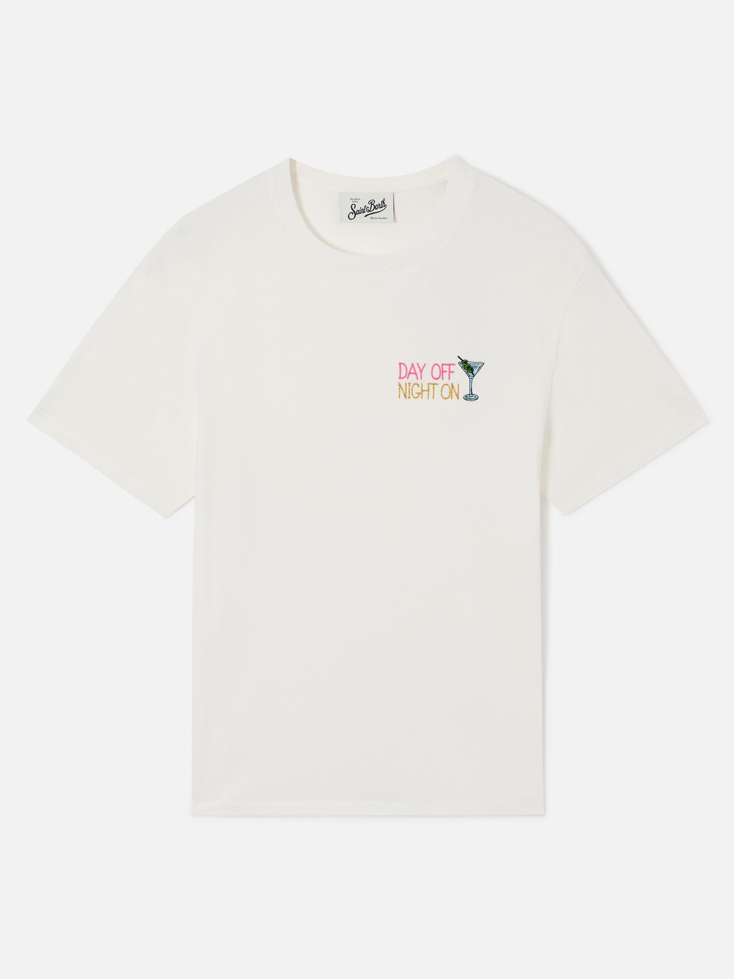 Camiseta Emilie en blanco con bordado Day Off Night On 