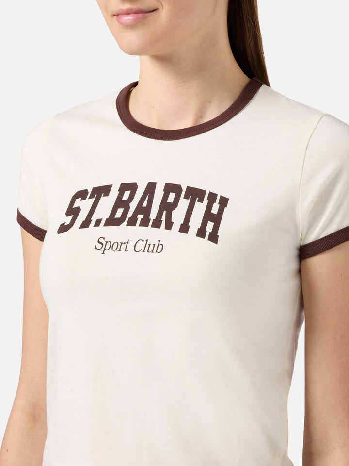 White Emilie String T-shirt with Sport Club print
