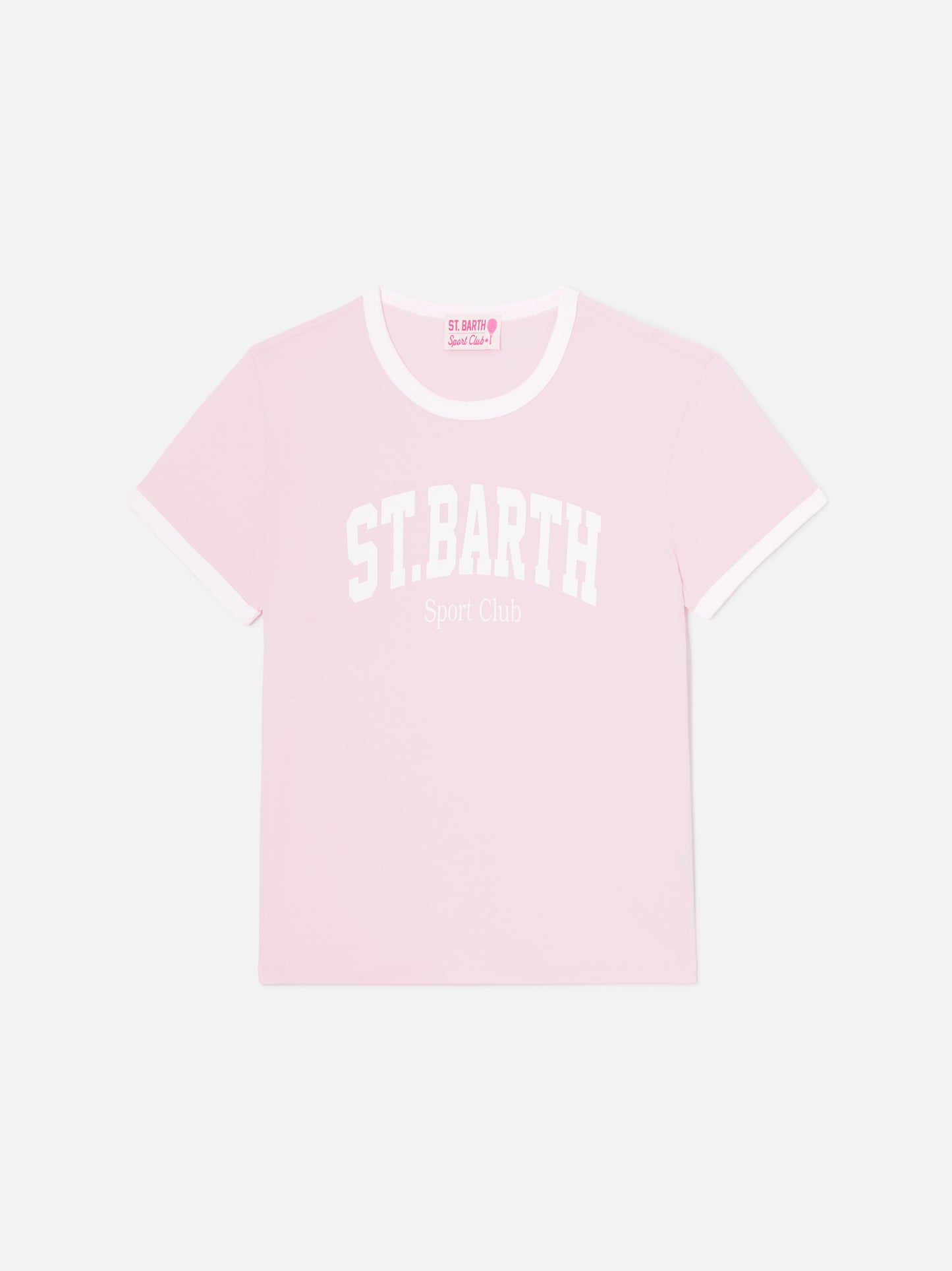 Pink Emilie String T-Shirt mit Sport Club-Print 