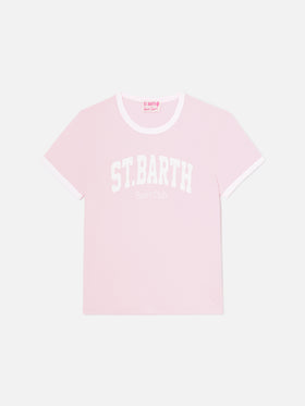 Pink Emilie String T-Shirt mit Sport Club-Print 