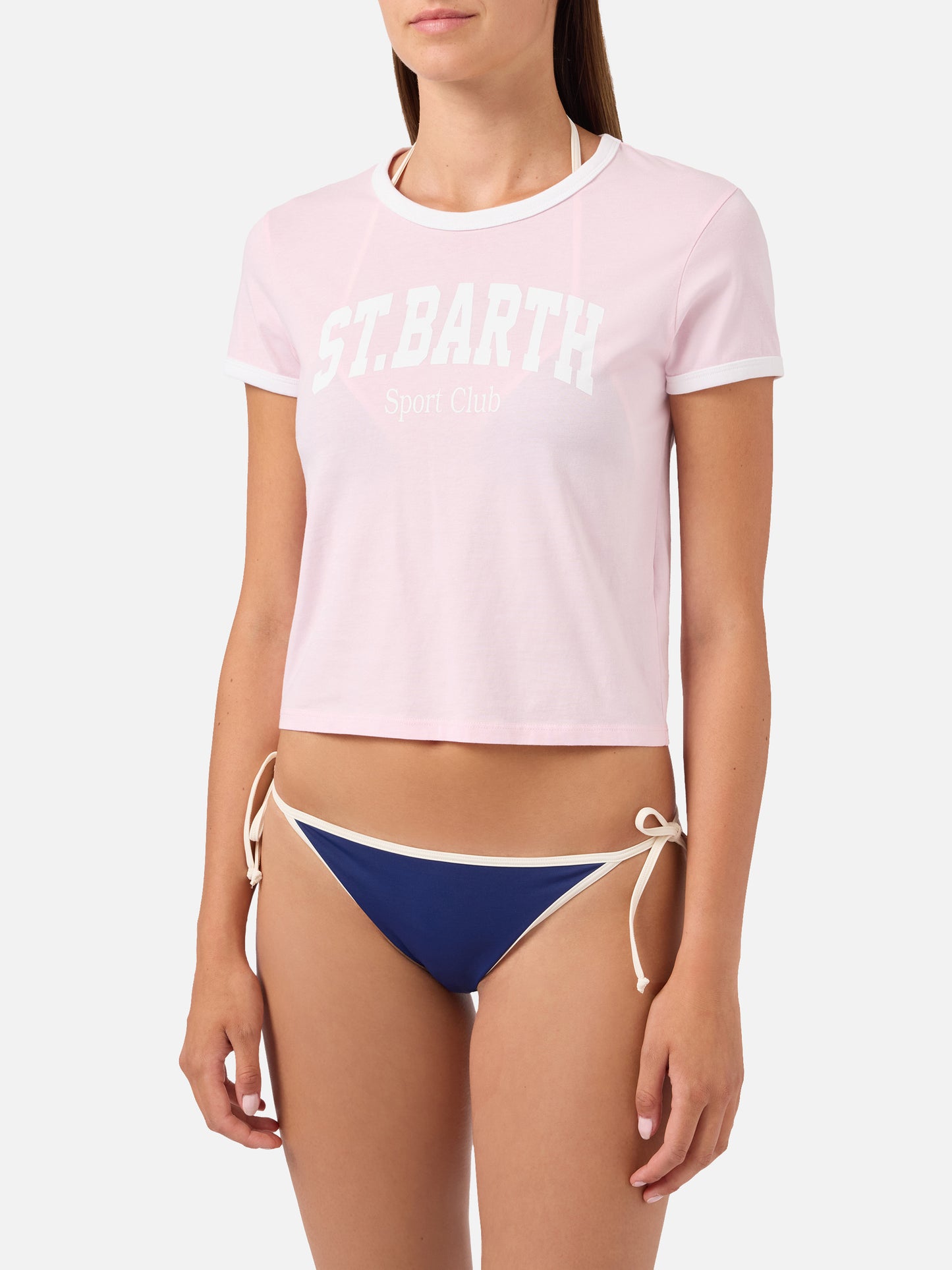 T-shirt Emilie String rose avec imprimé Sport Club 