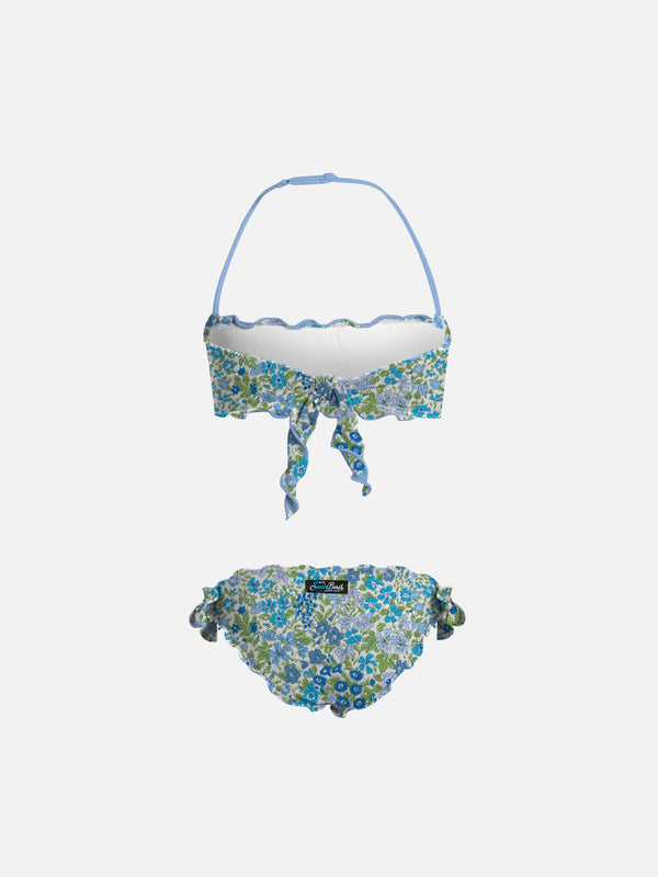 Bikini classico a fascia con stampa Joanna Luise da bambina Emy | REALIZZATO CON TESSUTO LIBERTY