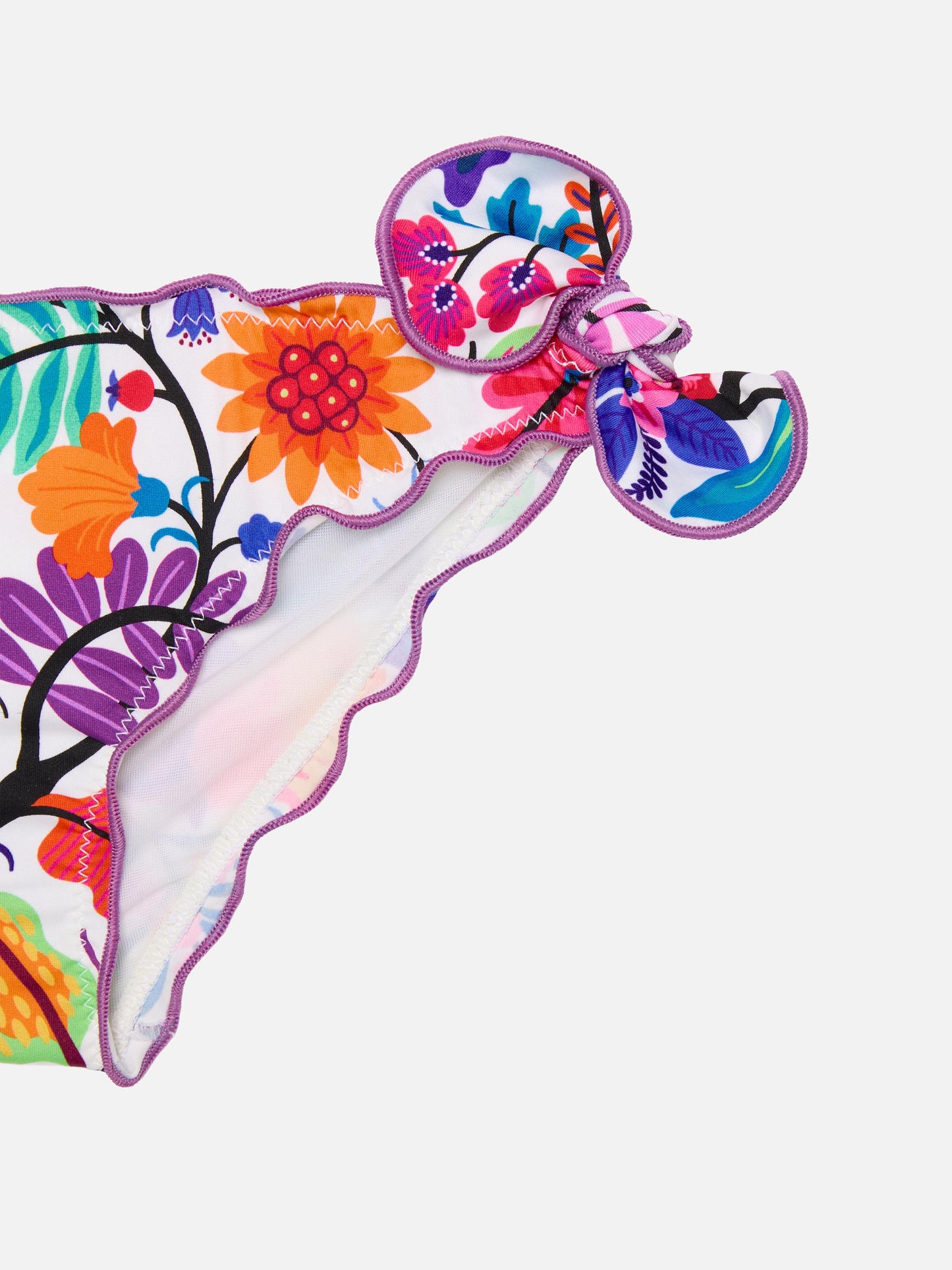 Bandeau-Bikini für Mädchen mit mehrfarbigen Blumen