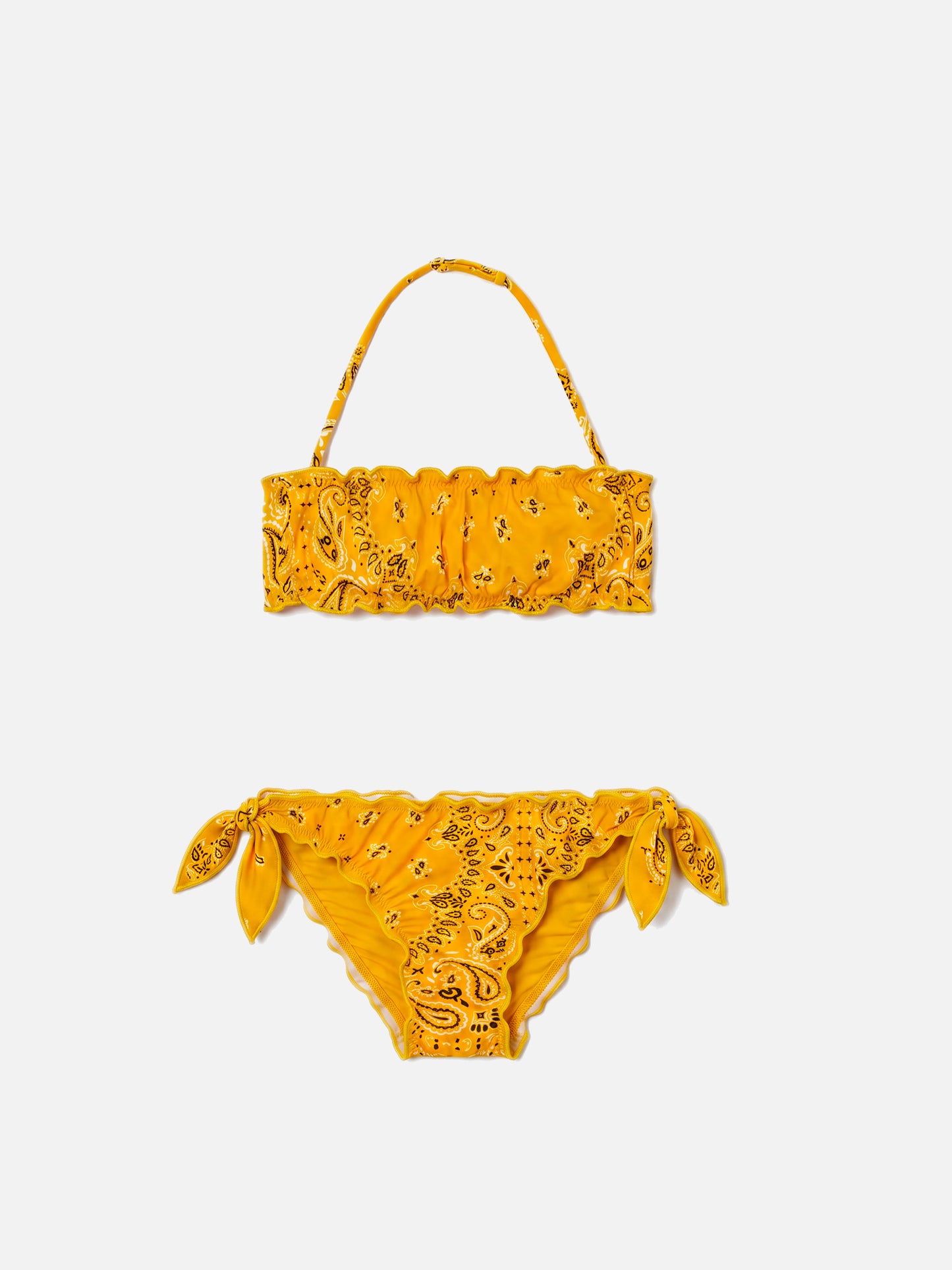 Girl bandeau bikini with bandanna print