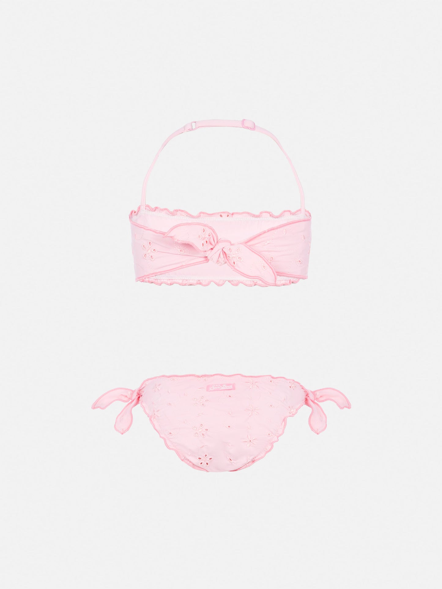Emy classic bandeau bikini with Sangallo lace embroidery
