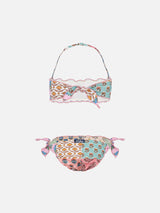 Emy classic bandeau bikini with flower patch print