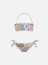 Emy classic bandeau bikini with flower patch print