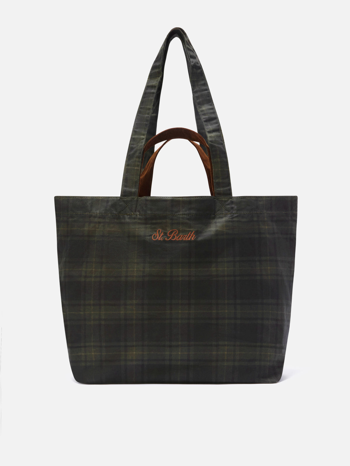 Shopper Essential in tessuto cerato con motivo tartan