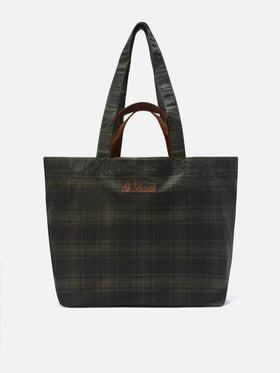 Shopper Essential in tessuto cerato con motivo tartan
