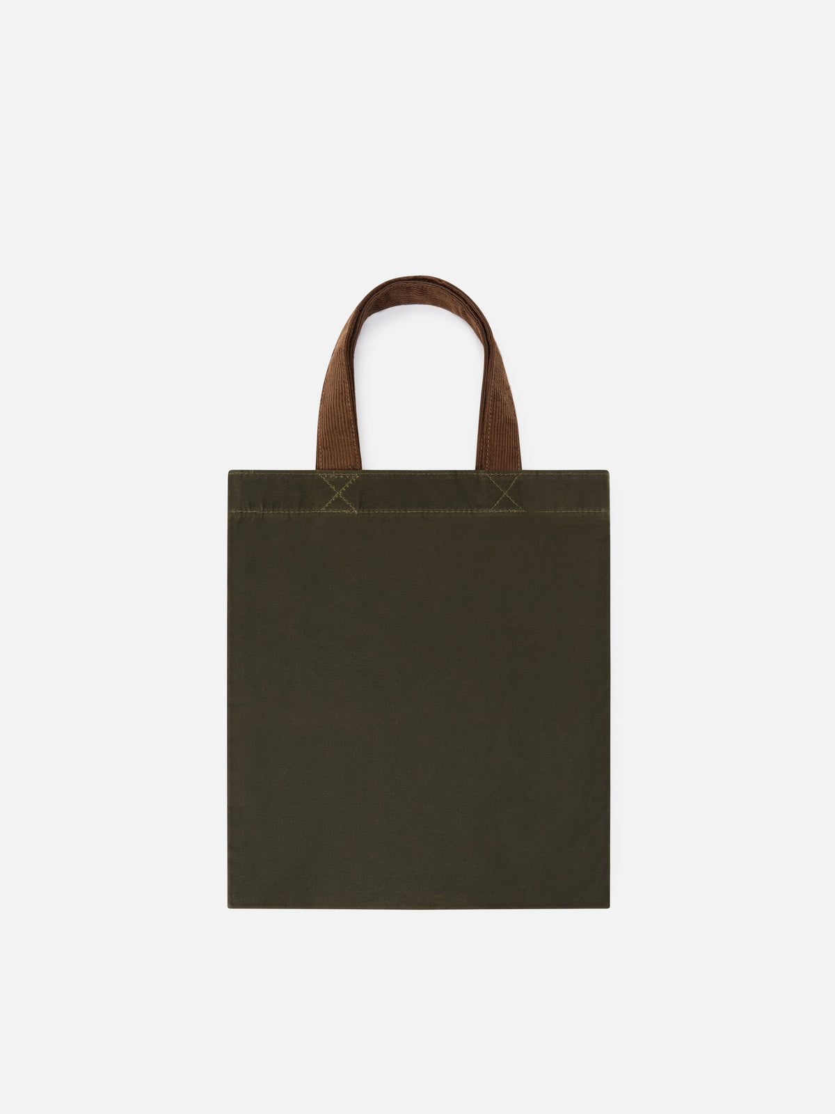 Mini Essential Tasche aus gewachstem Stoff in Military Green mit Logostickerei tote 