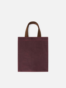 Sac Bordeaux Mini Essential en tote ciré avec broderie logo 