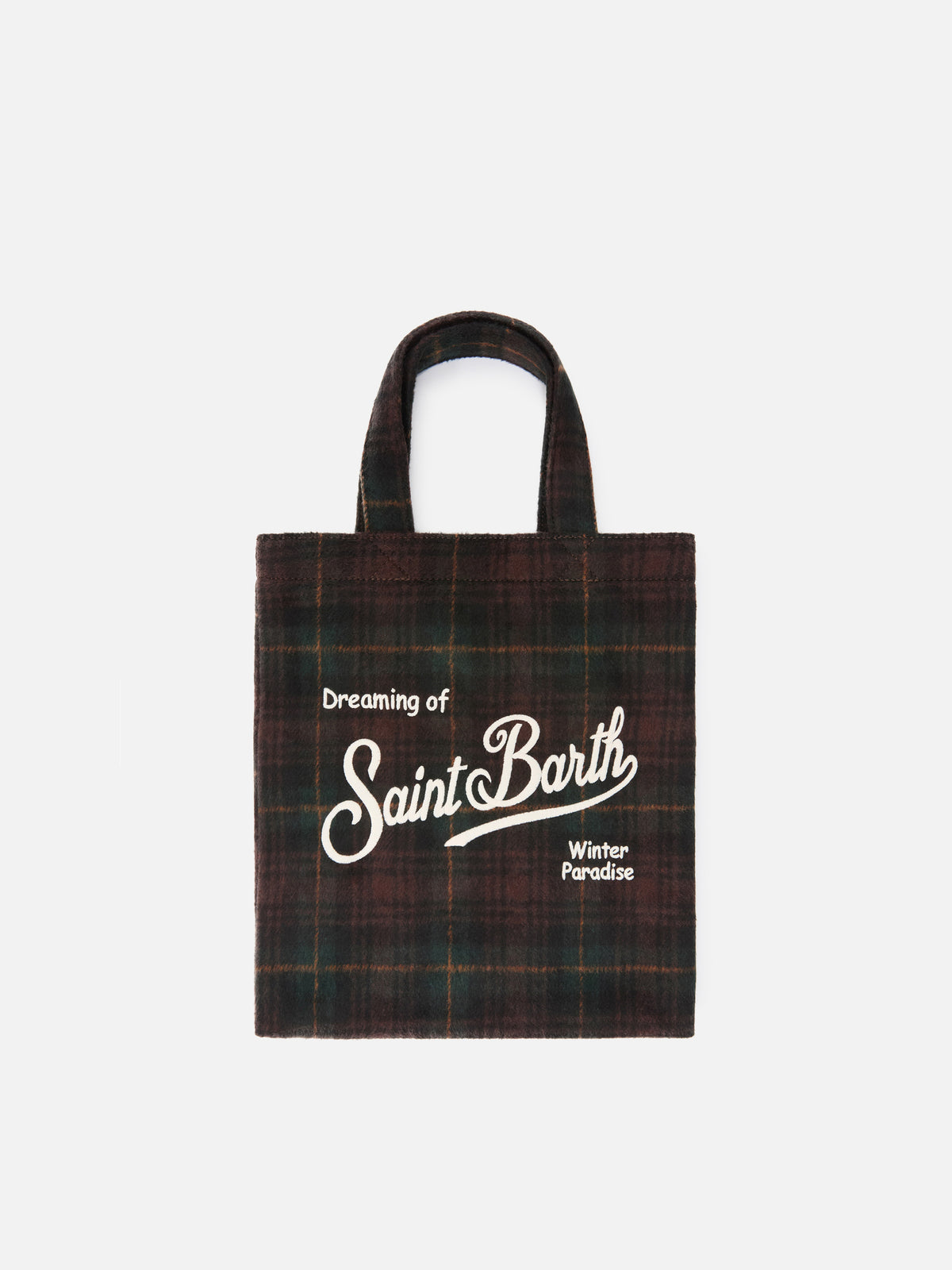 Shopper Mini Essential in misto lana con motivo tartan