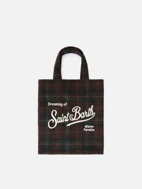 Shopper Mini Essential in misto lana con motivo tartan