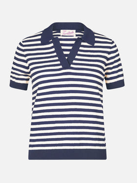 Polo in maglia a righe blu Evonne