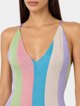 Vestido largo Eydis de raschel a rayas 