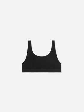 Top sportivo Fify nero in tessuto tecnico elasticizzato