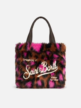 Borsa Flavea W in pelliccia sintetica con stampa cuori