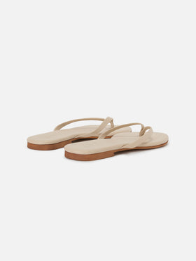 Essentials real leather flip flops in powder pink