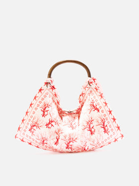 Sac foulard à la structure souple et au motif corail 