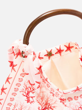 Sac foulard à la structure souple et au motif corail 