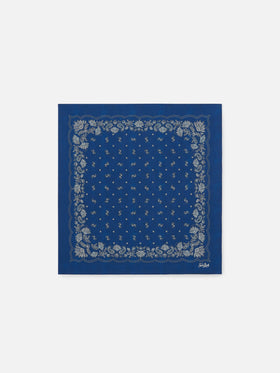 Foulard de algodón con estampado bandana indigo blue 