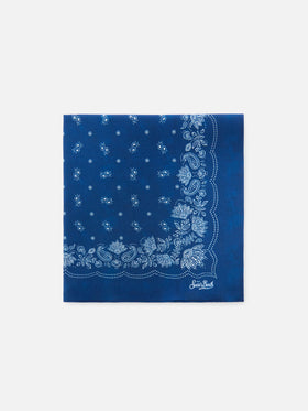 Foulard de algodón con estampado bandana indigo blue 