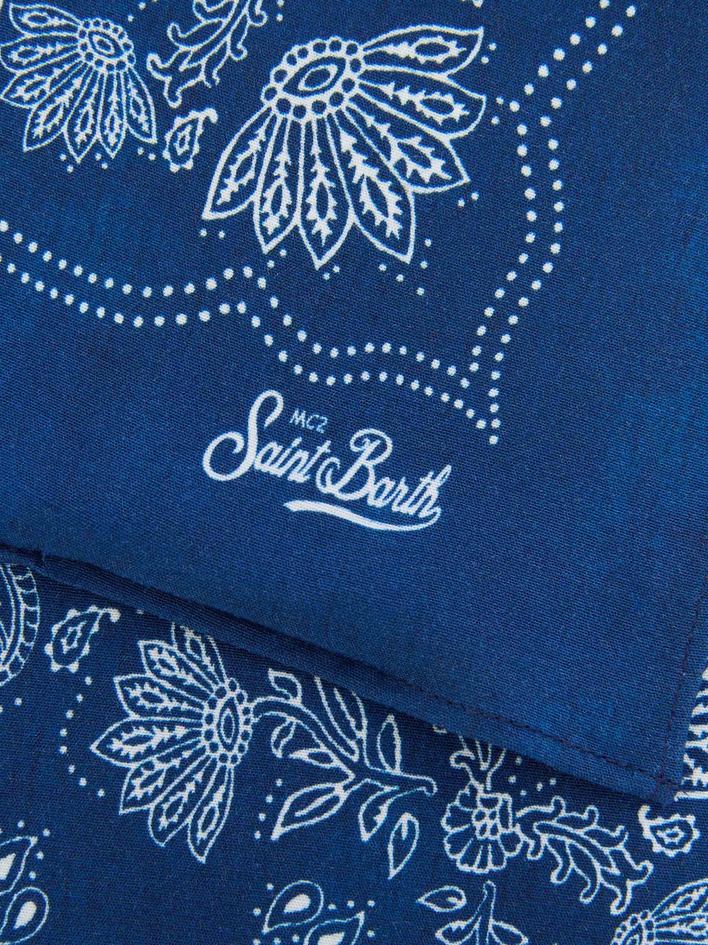 Foulard de algodón con estampado bandana indigo blue 