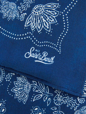 Foulard de algodón con estampado bandana indigo blue 