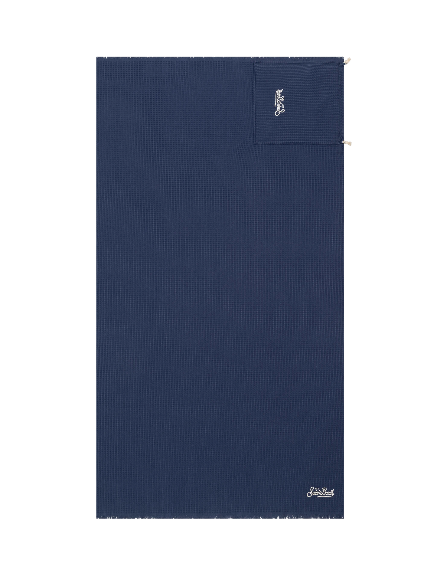Telo mare FoutaSac in cotone a nido d'ape blu navy