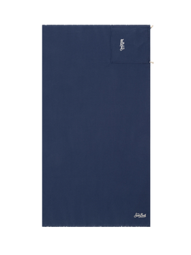 Telo mare FoutaSac in cotone a nido d'ape blu navy