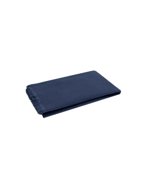 Telo mare FoutaSac in cotone a nido d'ape blu navy