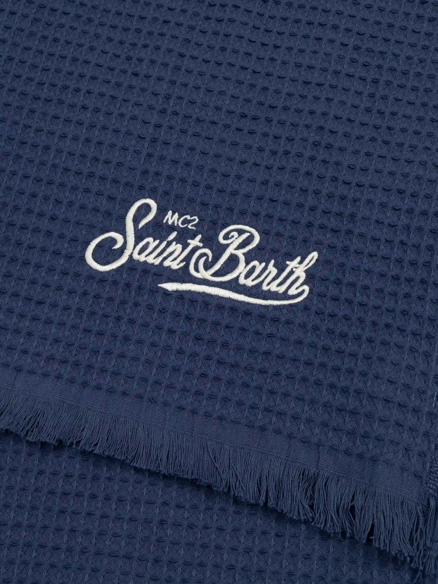 Telo mare FoutaSac in cotone a nido d'ape blu navy