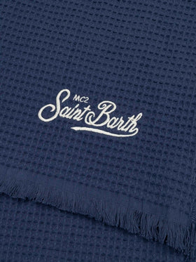 Telo mare FoutaSac in cotone a nido d'ape blu navy