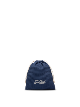 Telo mare FoutaSac in cotone a nido d'ape blu navy