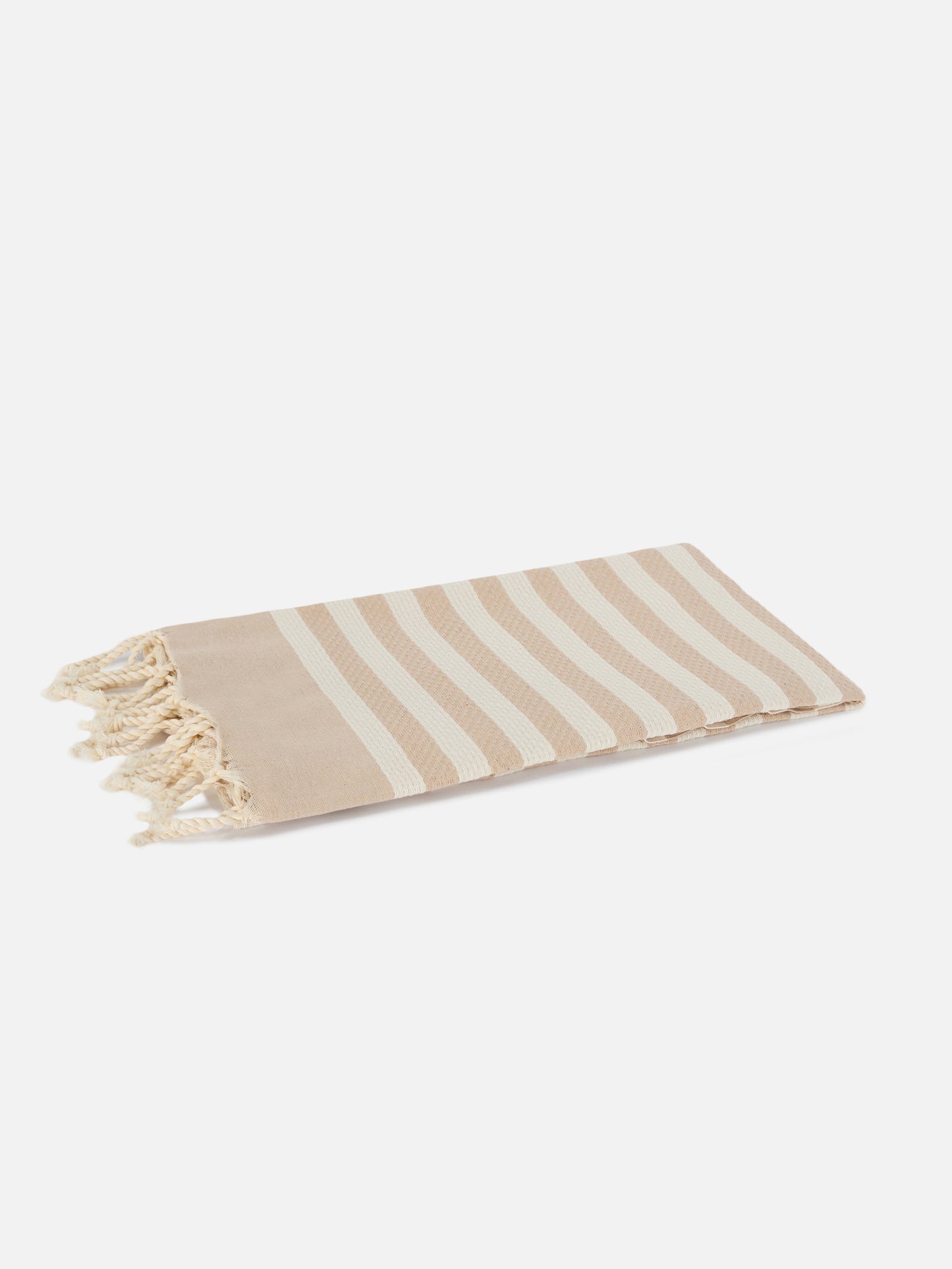 Foutas beach towel with beige and white stripes